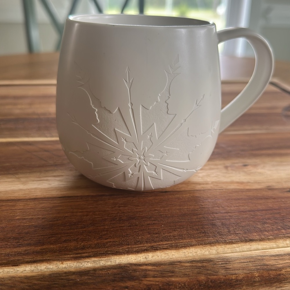 Disney Frozen The Broadway Musical” Cream Mug with Embossed Snowflake - Picture 3 of 5